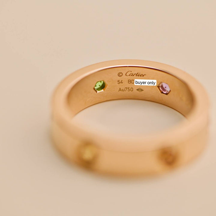 Second Hand Cartier Love Rainbow Multi Gem Ring 