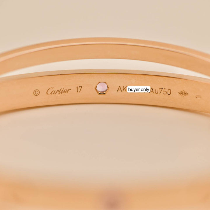 Second Hand Cartier Diamond Pink Sapphire Double Love 18K Rose Gold Half Bracelet 