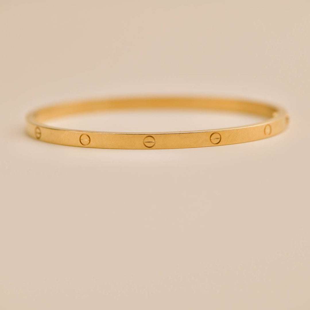 Used Cartier Love 18K Yellow Gold Bracelet Small Model Size 18