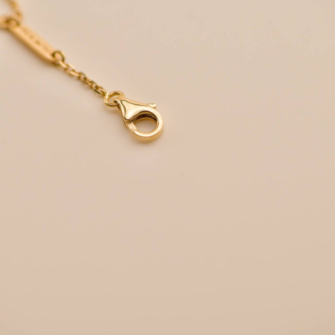 Preowned Van Cleef Vintage Alhambra Malachite Diamond 2013 Holiday Pendant Necklace