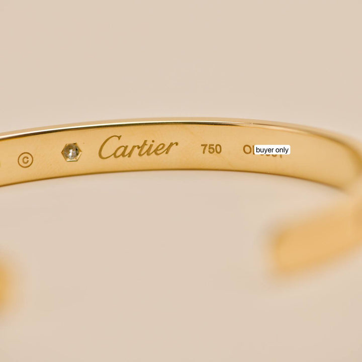 Preowned Cartier Love One Diamond 18K Yellow Gold Cuff Bracelet