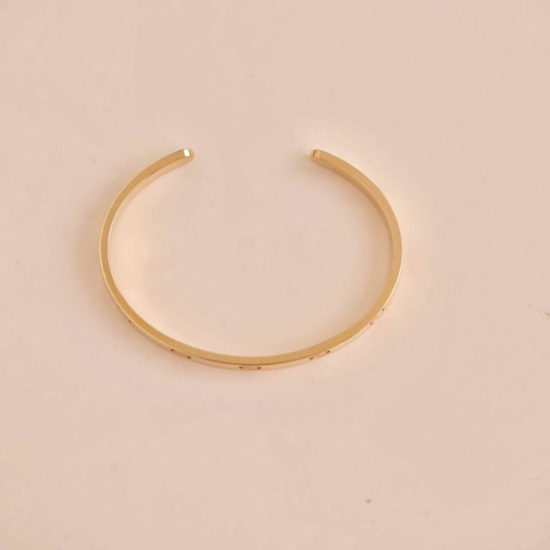 Used Cartier Love One Diamond 18K Yellow Gold Cuff Bracelet Size 18