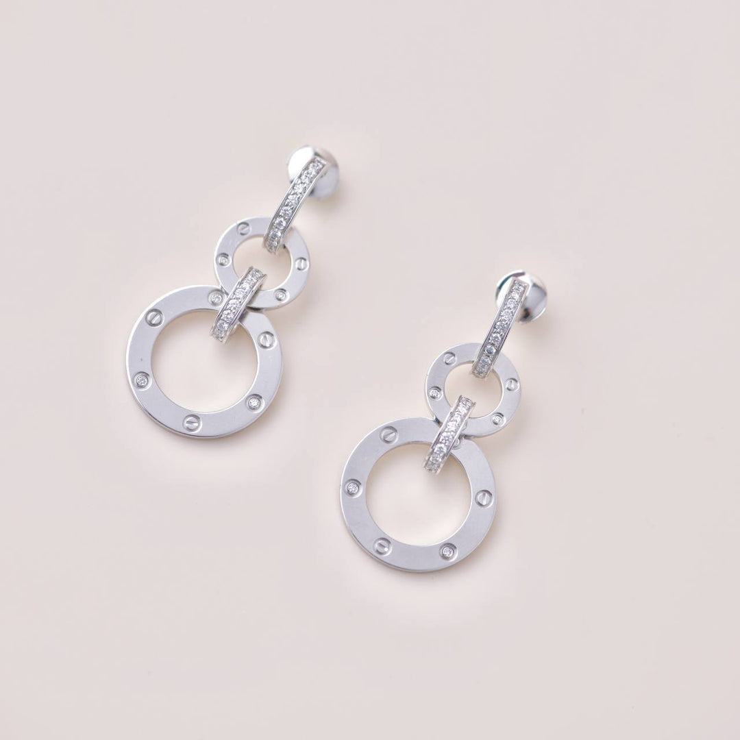 Preloved Cartier Love Diamond 18K White Gold Earrings