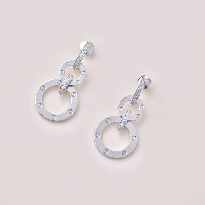 Preloved Cartier Love Diamond 18K White Gold Earrings