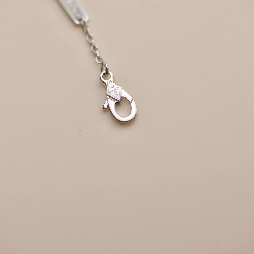 Preowned VCA Vintage Alhambra 2022 Holiday Diamond Blue Celadon Sèvres Porcelain Pendant