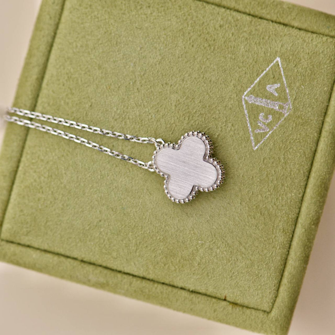 Preloved Van Cleef Vintage Alhambra 2022 Holiday Diamond Blue Celadon Sèvres Porcelain Pendant