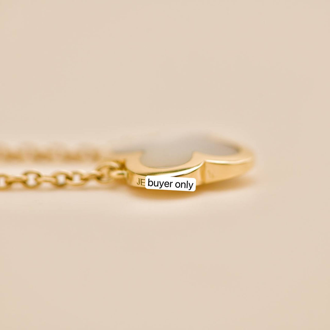 Preowned Van Cleef Pure Alhambra Mother of Pearl 18K Yellow Gold Pendant Necklace