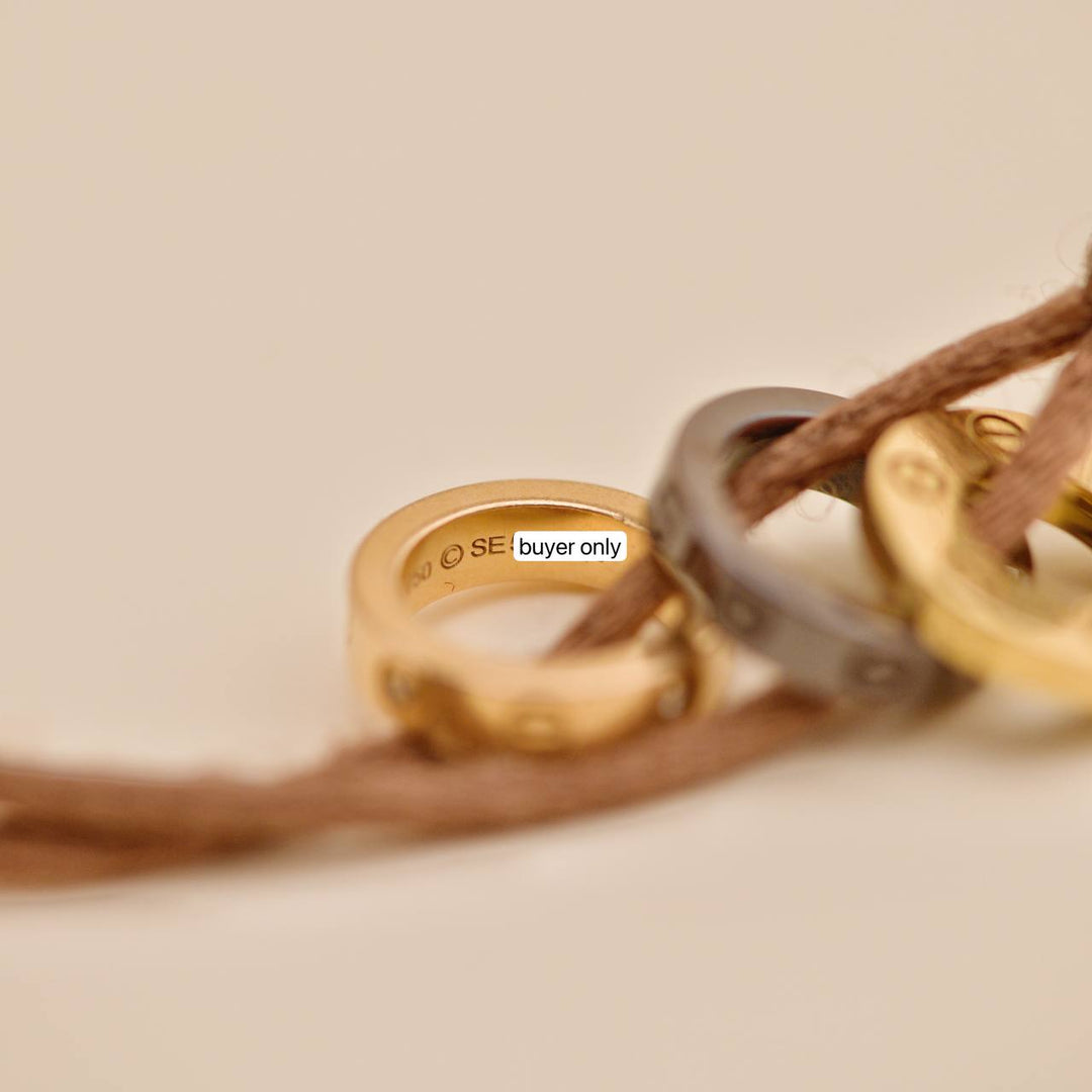 Used Cartier Love 18k Yellow & Rose 4 Diamond Sèvres Porcelain Cord Bracelet