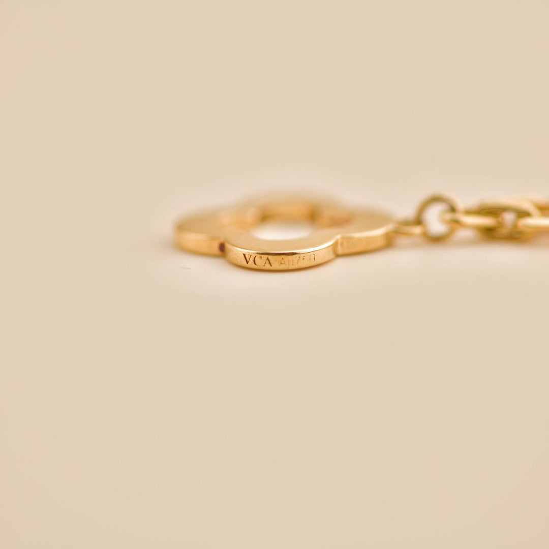 Second Hand Van Cleef Byzantine Alhambra 18K Yellow Gold Bracelet