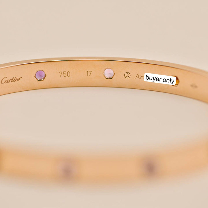 Second Hand Cartier Rainbow Multi Gem 18K Rose Gold Love Bracelet 