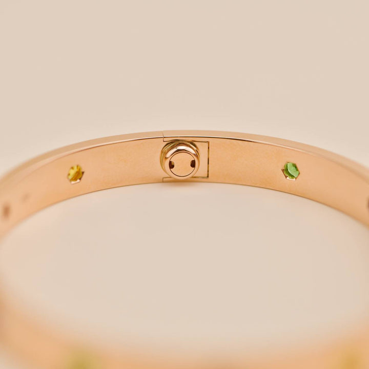 Preowned Cartier Rainbow Multi Gem 18K Rose Gold Love Bracelet 