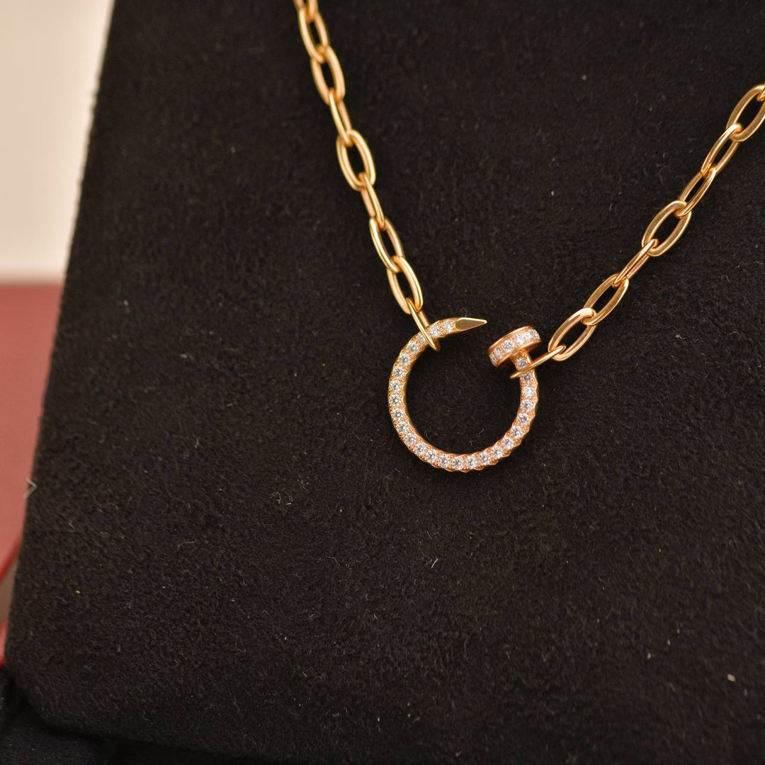 Preloved Cartier Juste un Clou Diamond 18k Gold Pendant Necklace