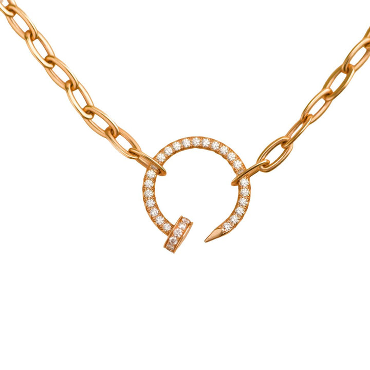 Preloved Cartier Juste un Clou Diamond 18k Rose Gold Pendant Necklace