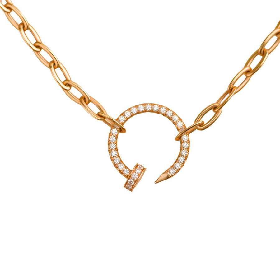Preloved Cartier Juste un Clou Diamond 18k Rose Gold Pendant Necklace