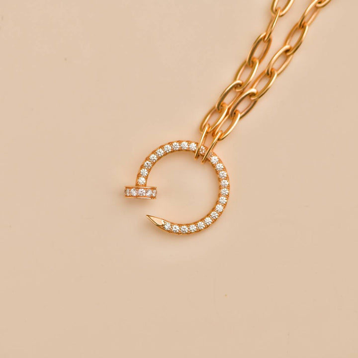 Preloved Cartier Juste un Clou Diamond 18k Rose Gold Necklace