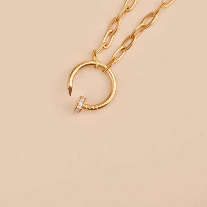 Used Cartier Juste un Clou Diamond 18k Gold Pendant Necklace