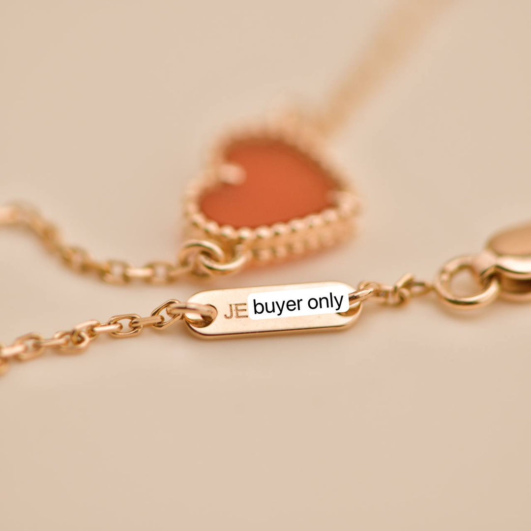 Preowned Van Cleef Sweet Alhambra Carnelian 18K Rose Gold Bracelet 