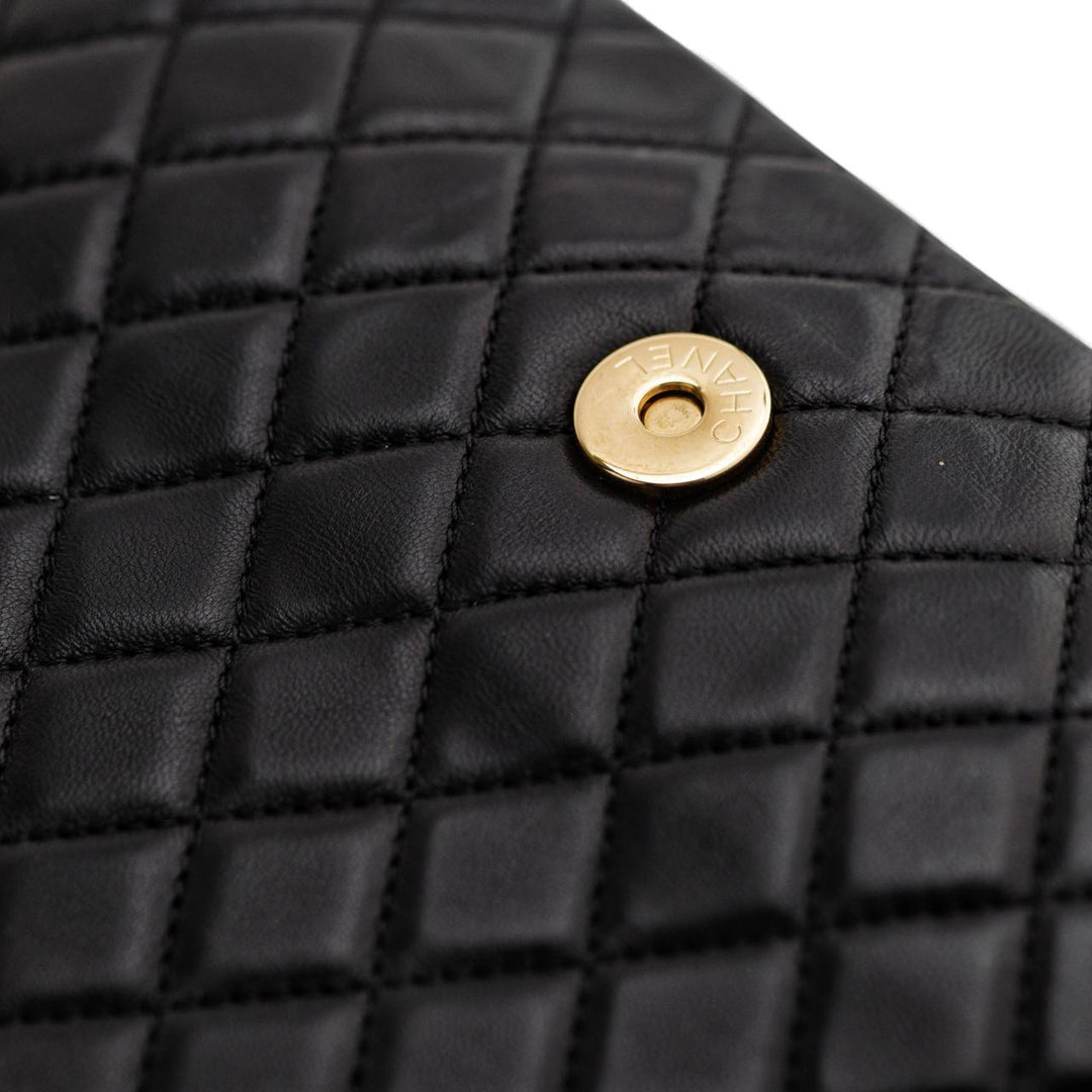 Preloved Chanel Westminster Black  Leather Faux Pearl Chain Bag