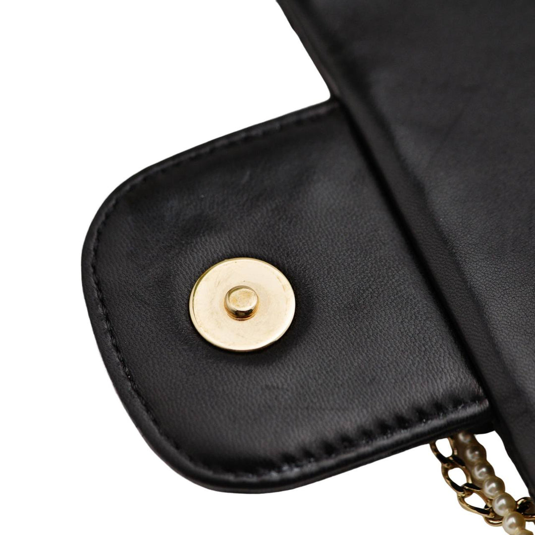 Used Chanel Westminster Faux Pearl Chain Leather Handbag