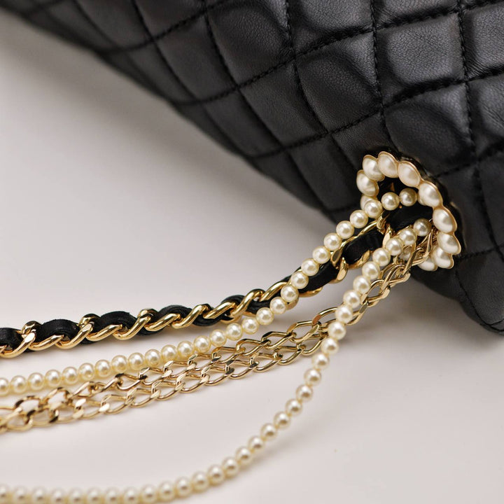 Preloved Chanel Westminster Faux Pearl Chain Leather Handbag