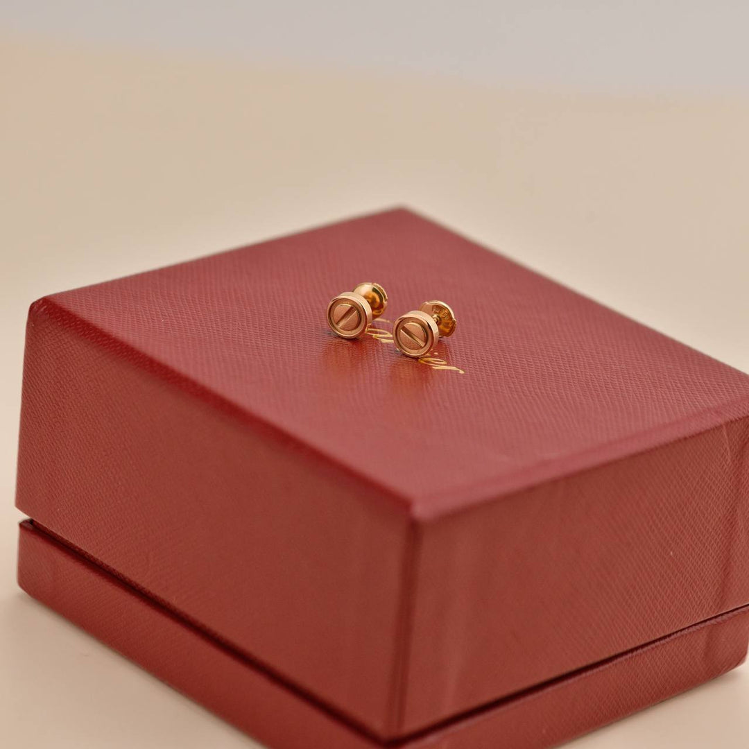 Cartier Love 18K Rose Gold Stud Earrings