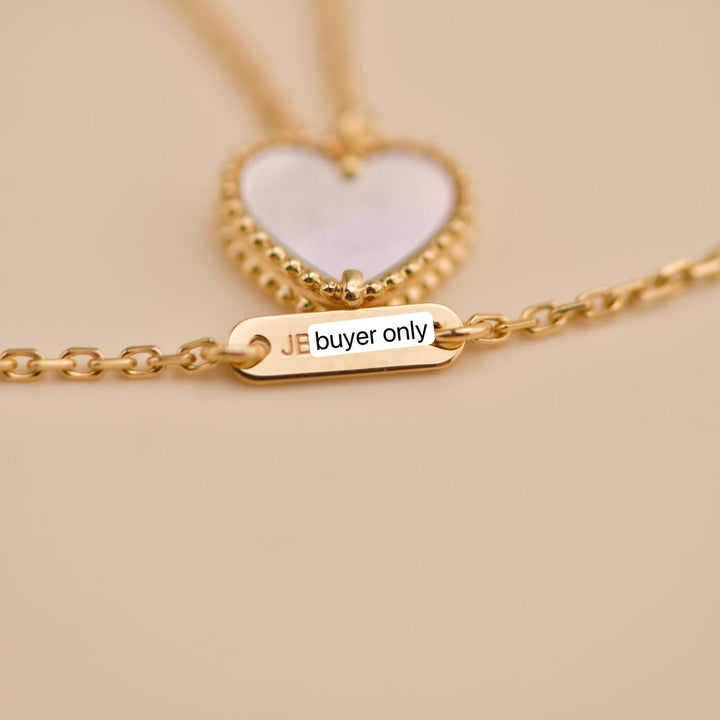 Second Hand VCA Sweet Alhambra Heart Mother of Pearl 18K Yellow Gold Pendant Necklace