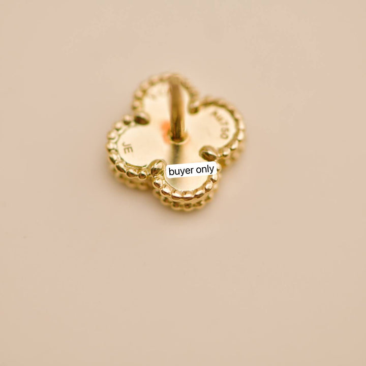 Second Hand Van Cleef Sweet Alhambra Turquoise 18K Yellow Gold Earrings