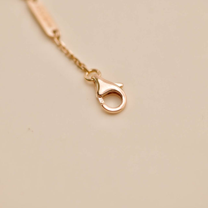 Preloved VCA Vintage Alhambra Diamond Pink Sèvres Porcelain 2015 Holiday Pendant Necklace