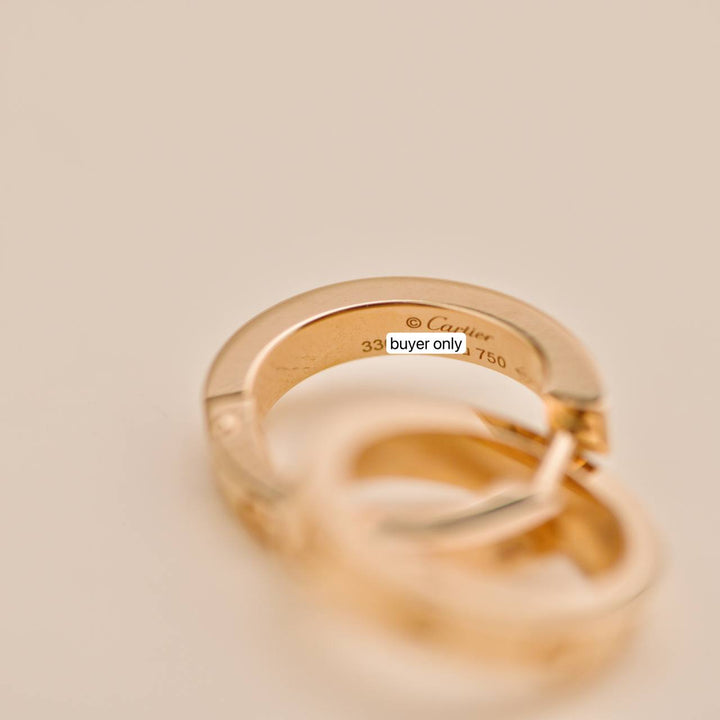 Preowned Cartier Love Hoop Diamond 18K Rose Gold Earrings 