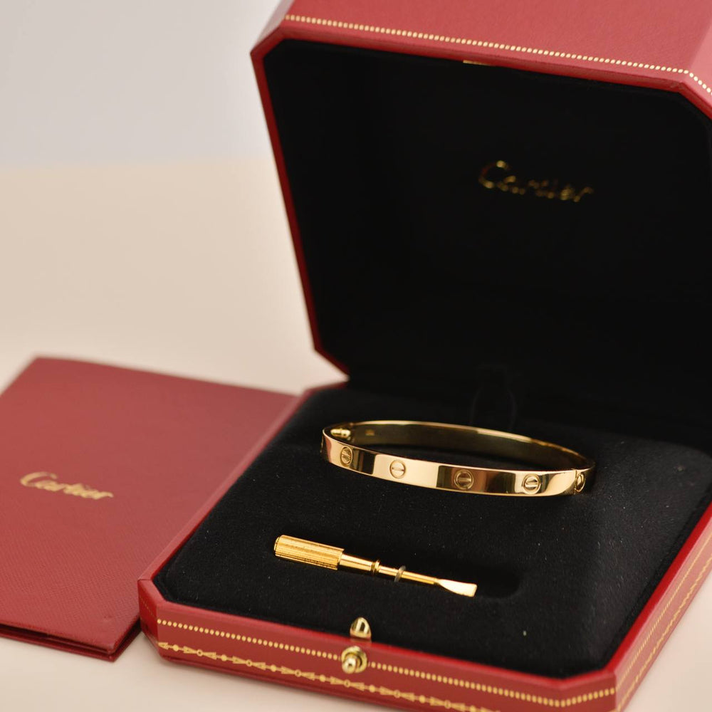 Preowned Cartier Love 18K Yellow Gold Bracelet Size 19