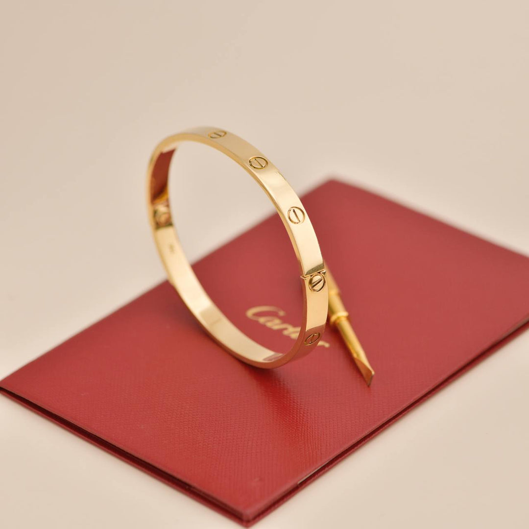 Used Cartier Love 18K Yellow Gold Bracelet Size 19