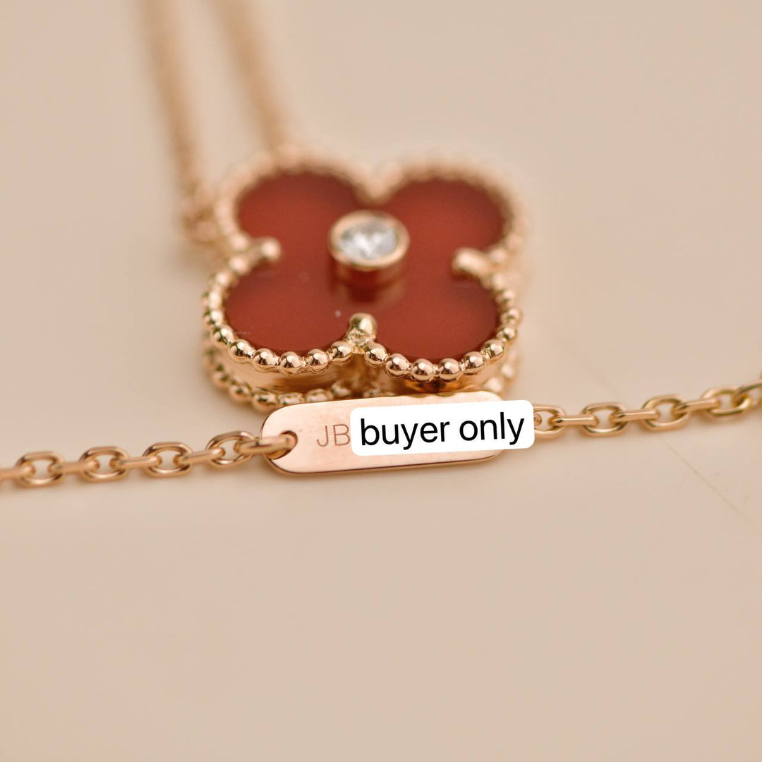 Second Hand Van Cleef Carnelian Diamond 18K Rose Gold 2011 Holiday Pendant