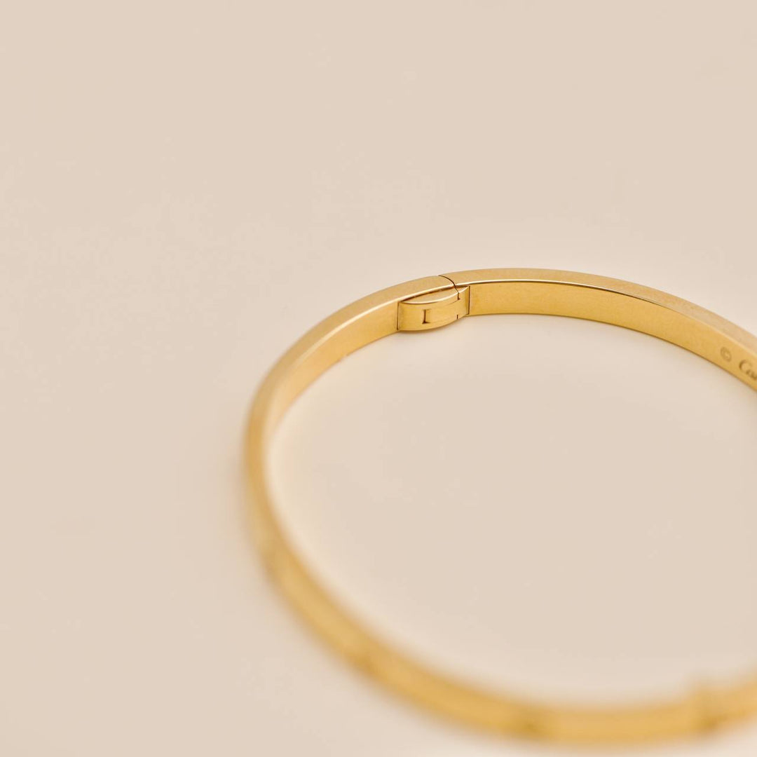 Used Cartier Love Bracelet Small Model 18K Yellow Gold Bracelet Size 17