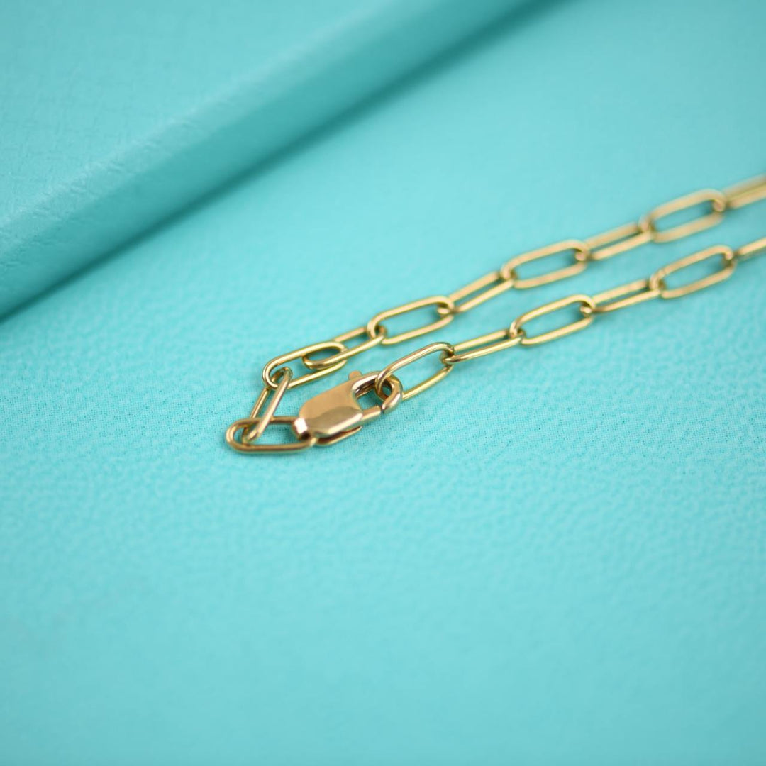 Preloved Tiffany Lock Diamond Pendant 18K Yellow Gold Medium Model Necklace