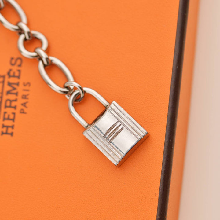 Used Hermès Permabrass Olga Palladium Plated Bag Charm