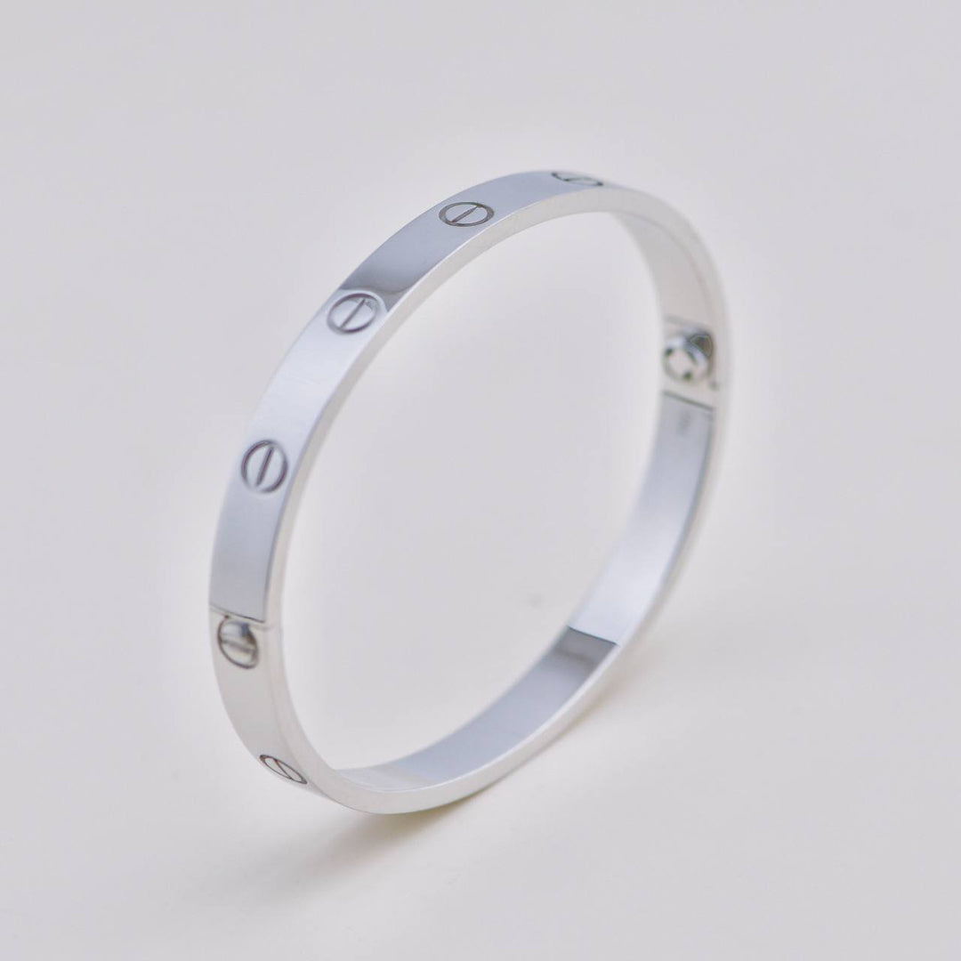 Second Hand Cartier Love 18K White Gold Bracelet Size 17