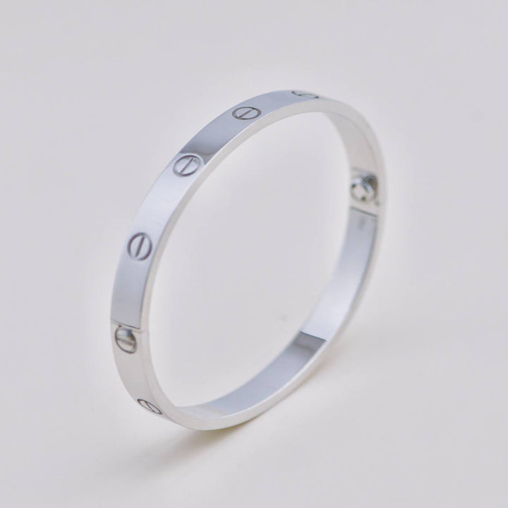 Second Hand Cartier Love 18K White Gold Bracelet Size 17