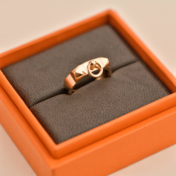 Second Hand Hermès Collier de chien 18K Rose Gold Small Model Ring Size 53