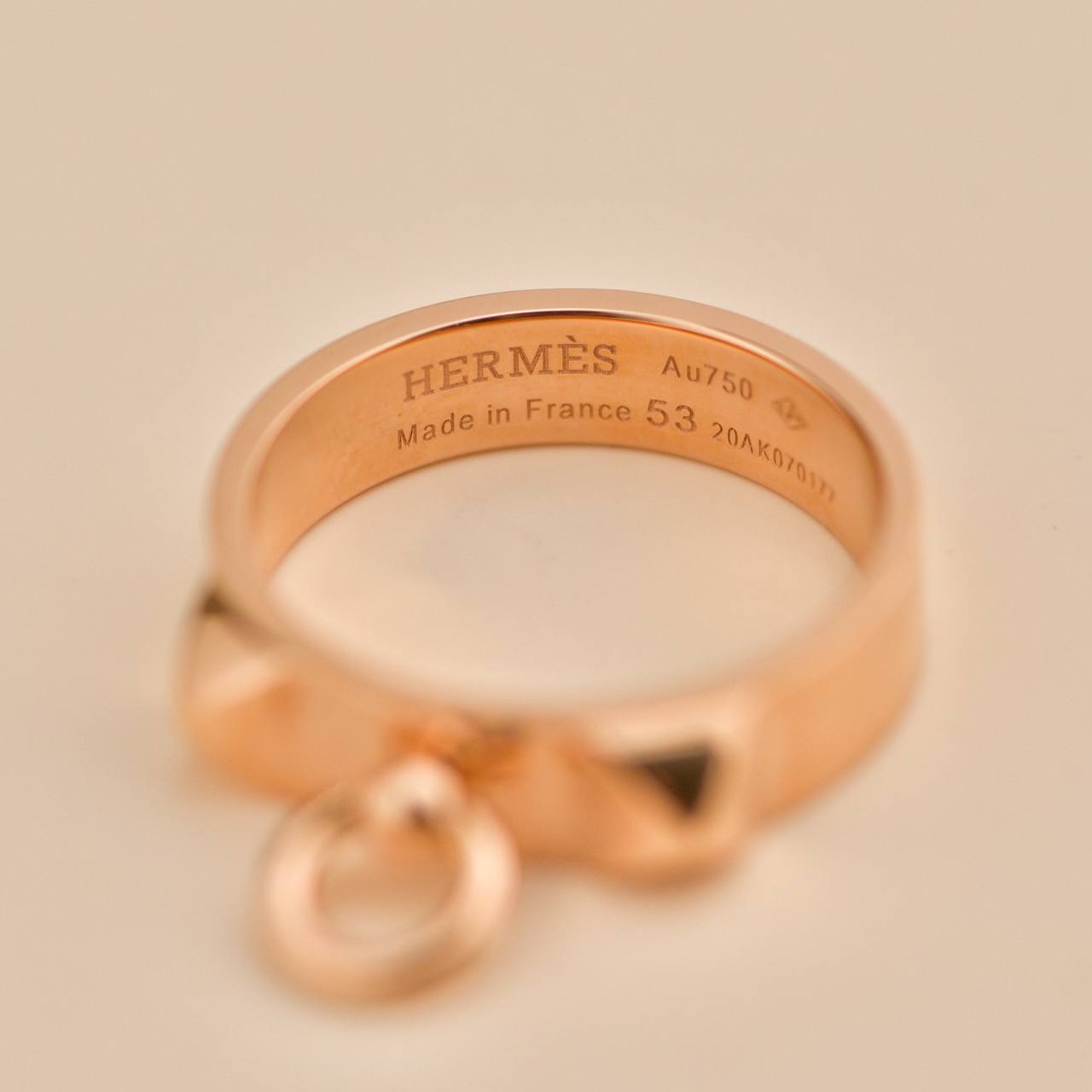 Hermès Collier de chien Ring Small Model 18K Rose Gold Size 53