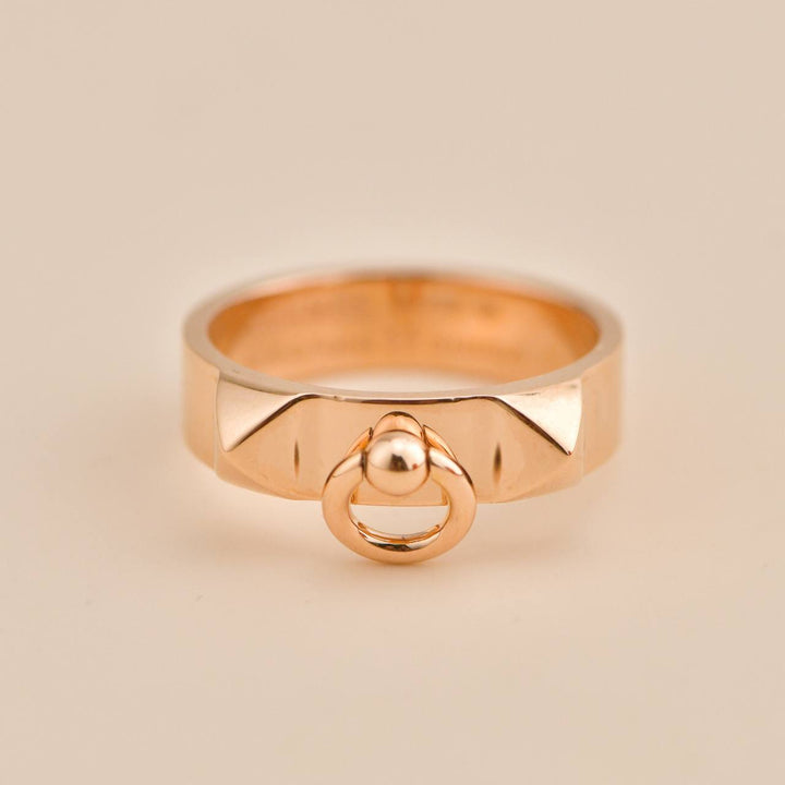 Preowned Hermès Collier de chien 18K Rose Gold Small Model Ring 