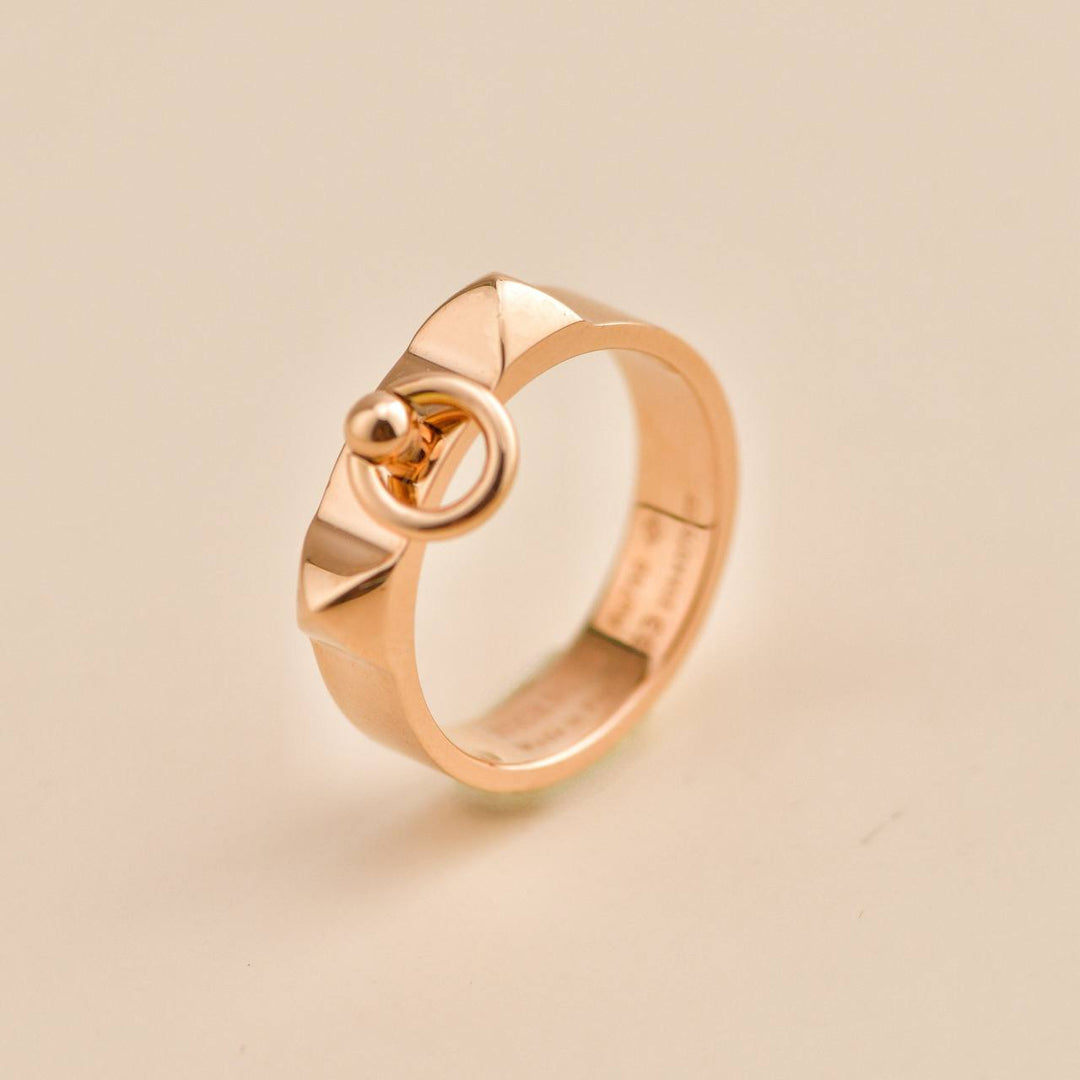 Second Hand Hermès Collier de chien 18K Rose Gold Small Model Ring 