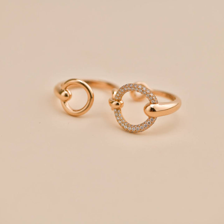 Second Hand Hermès Filet d'Or Double Diamond 18K Rose Gold Large Model Ring