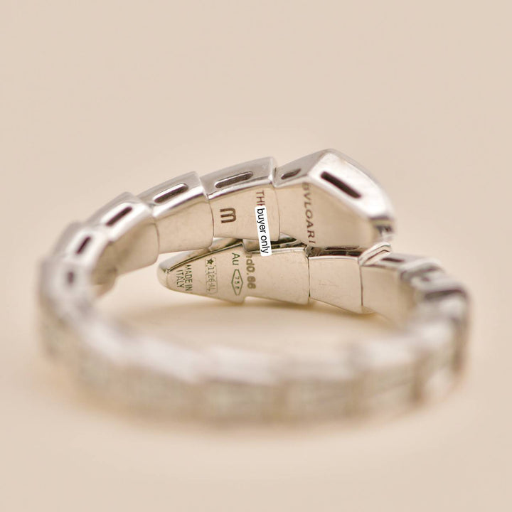 Second Hand Bvlgari Serpenti Viper 18K White Gold Ring 