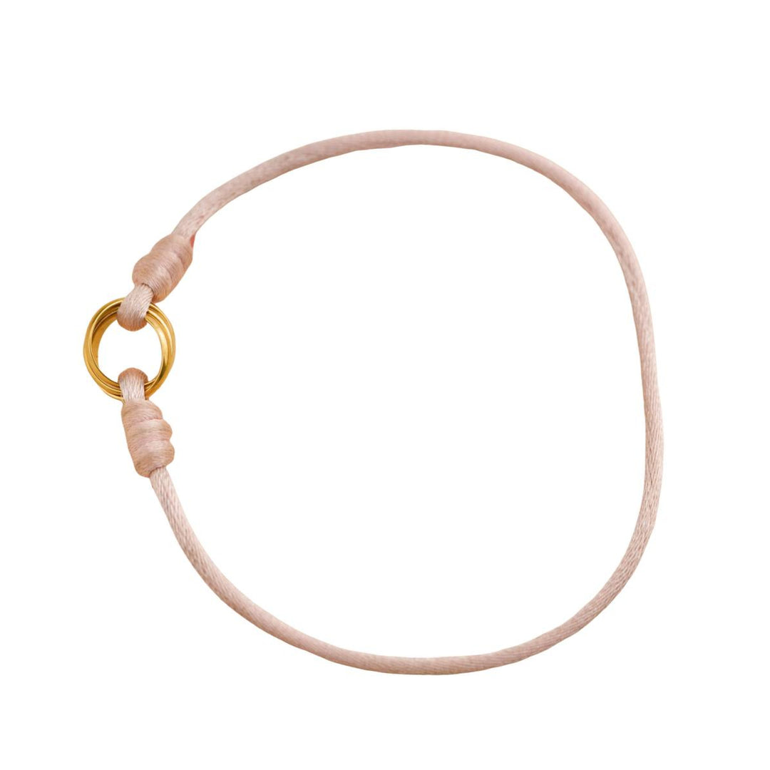 Preloved Cartier Trinity 18K Yellow Gold Pink Silk Cord Bracelet