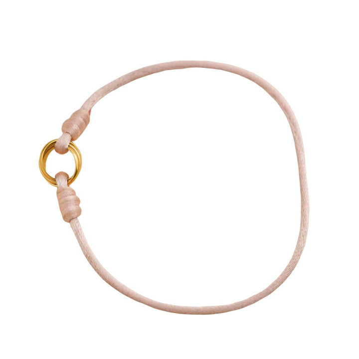 Preloved Cartier Trinity 18K Yellow Gold Pink Silk Cord Bracelet