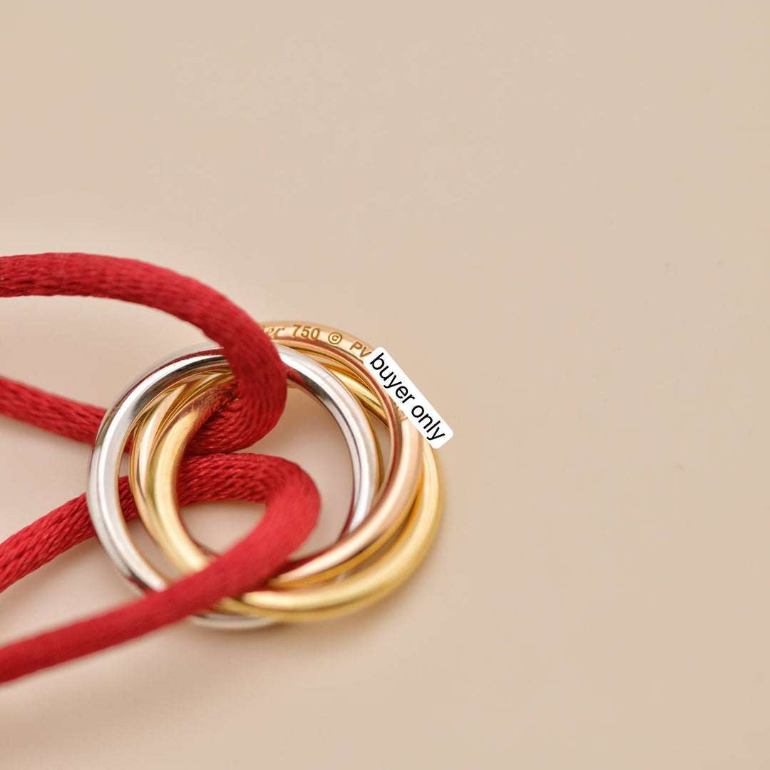 Second Hand Cartier Trinity Diamond 18K Yellow Rose and White Gold Cord Bracelet