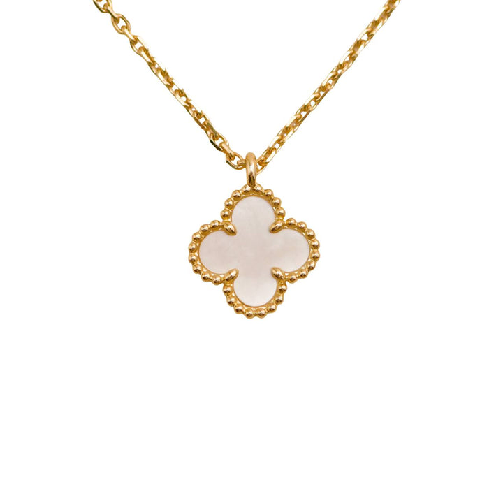 Preloved Van Cleef & Arpels Sweet Alhambra Mother of Pearl 18K Yellow Gold Pendant Necklace