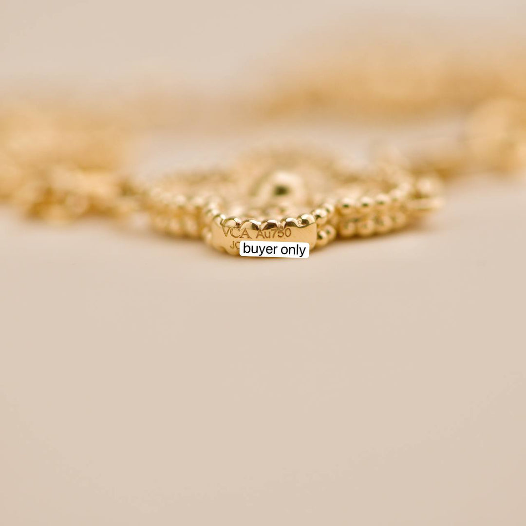 Second Hand Van Cleef Vintage Alhambra 5 Motifs 18K Yellow Gold Bracelet