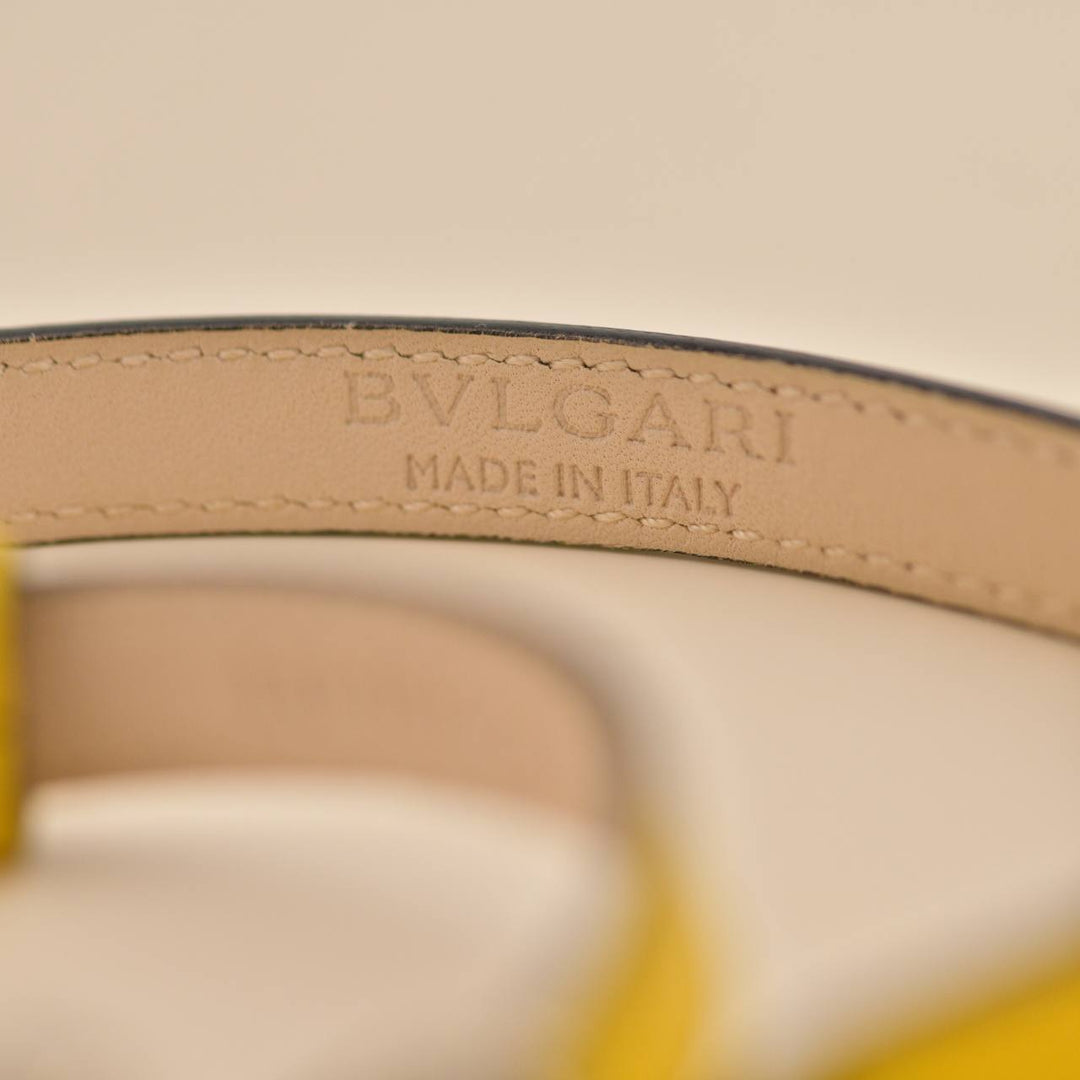 Used Bvlgari Serpenti Forever Enamel Yellow Leather Bracelet