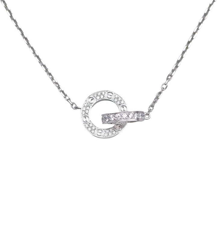 Preloved Cartier Diamond 18K White Gold Love Necklace 